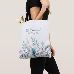 Pastel Botanical Wedding-Bridesmaid- Tote Bag