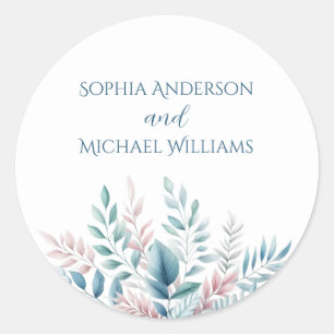 Pastel Botanical Wedding- Wedding Stickers