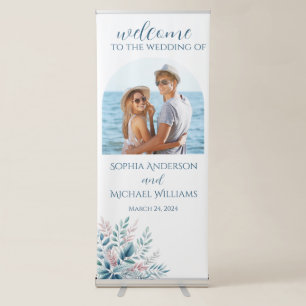 Pastel Botanical Wedding Welcome Sign- Retractable Banner