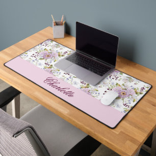 Pastel Botanical Wildflower Personalised Monogram Desk Mat