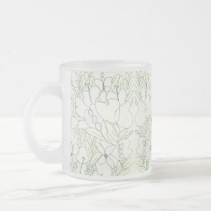 Pastel Bountiful Blossoms Frosted Glass Coffee Mug
