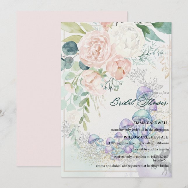 Pastel Bouquet Bridal Shower Invitation (Front/Back)