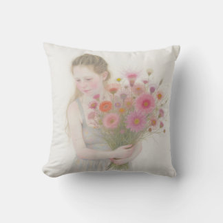 Pastel Bouquet Throw Pillow