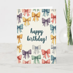 Pastel Bow Birthday Card