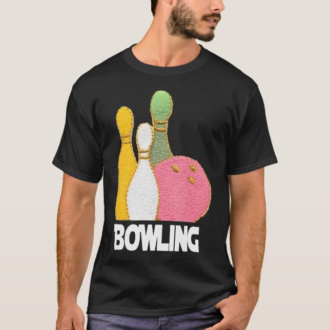 Pastel Bowling Pins With Ball T-Shirt (Front)