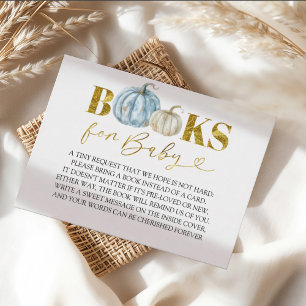 Pastel Boy Pumpkin Baby Shower Books For Baby Enclosure Card