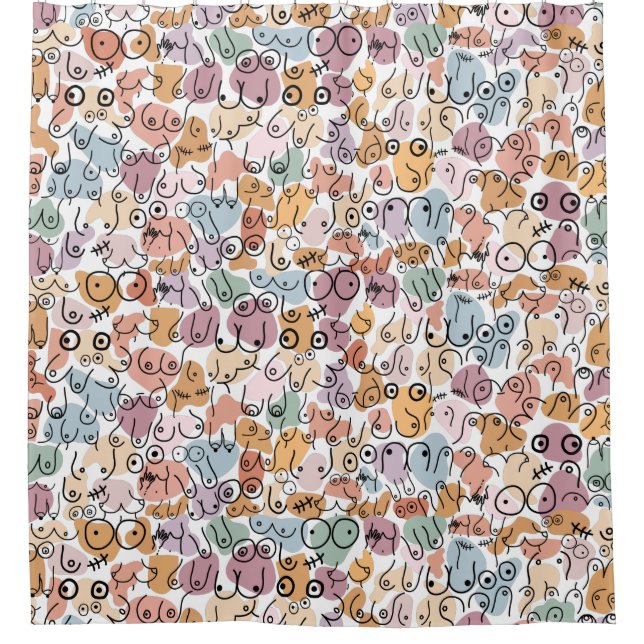 pastel breast design shower curtain (Front)