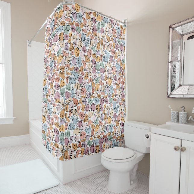 pastel breast design shower curtain (In Situ)