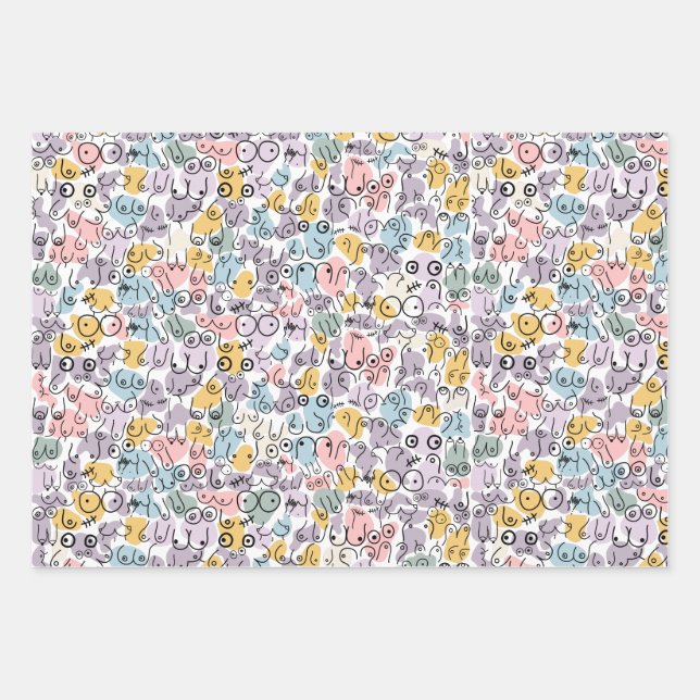 pastel breast design wrapping paper sheet (Front)
