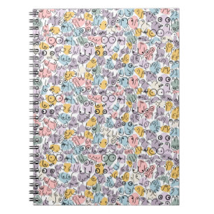 pastel breast pattern notebook