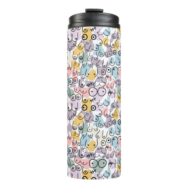 pastel breast pattern thermal tumbler (Front)