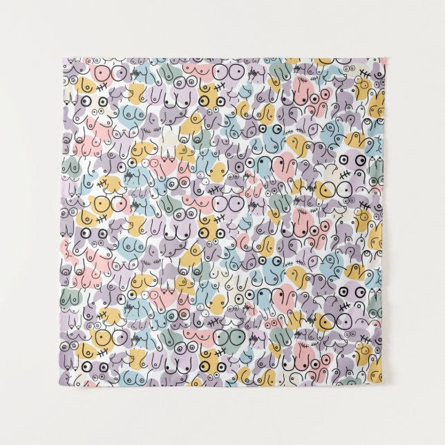 pastel breast woman tapestry (Front)