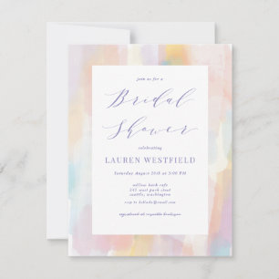 Pastel Bridal Shower Watercolor Wash Invitation