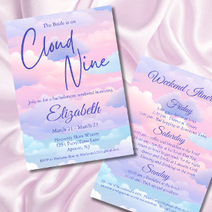 Pastel Bride is on Cloud Bachelorette Weekend Invitation