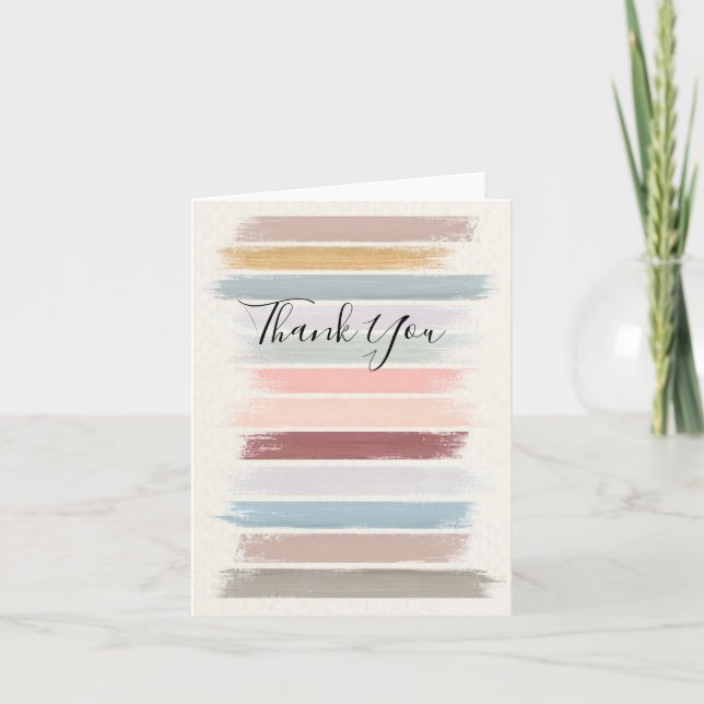 Pastel brush strokes everyday thank you card (Front)