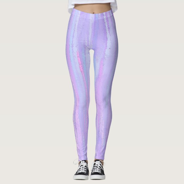 Pastel Brush Strokes Leggings (Front)