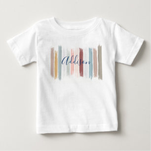 Pastel brush strokes personalised baby T-Shirt