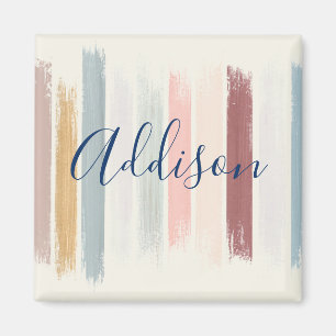 Pastel brush strokes personalised magnet