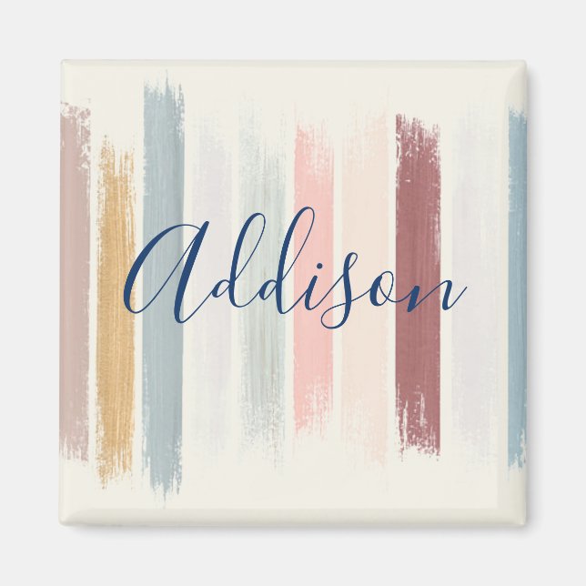 Pastel brush strokes personalised  magnet (Front)