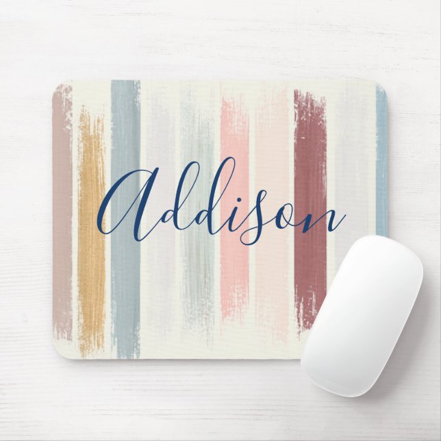 Pastel brush strokes personalised  mouse mat (With Mouse)