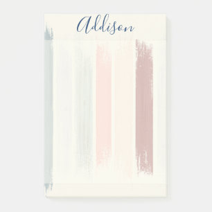 Pastel brush strokes personalised post-it notes
