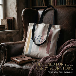 Pastel brush strokes personalised tote bag