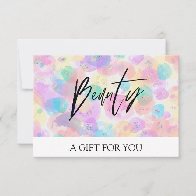 *~* Pastel Bubbles Trendy BEAUTY GIFT CARD (Front)