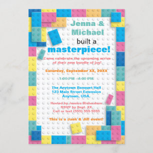 Pastel Building Blocks Baby Shower Invitation