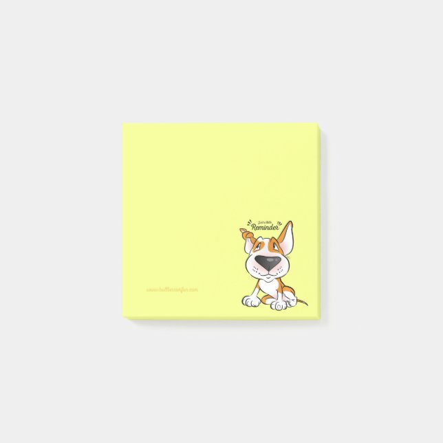 Pastel Bull Terrier cartoon sticky notes (Front)