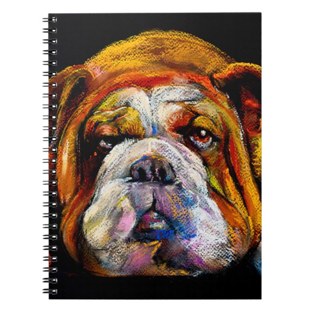 Pastel bulldog, modern artistic portrait. notebook (Front)