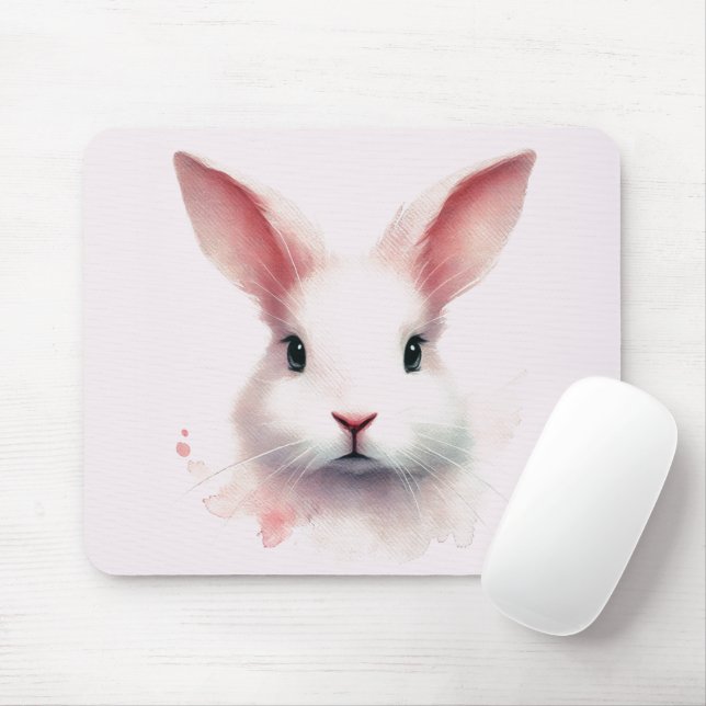 Pastel Bunny Magic: Girly Mouse Pad (With Mouse)