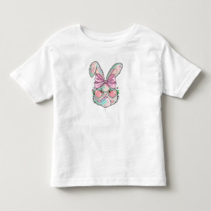 Pastel Bunny with Heart Glasses Toddler T-Shirt
