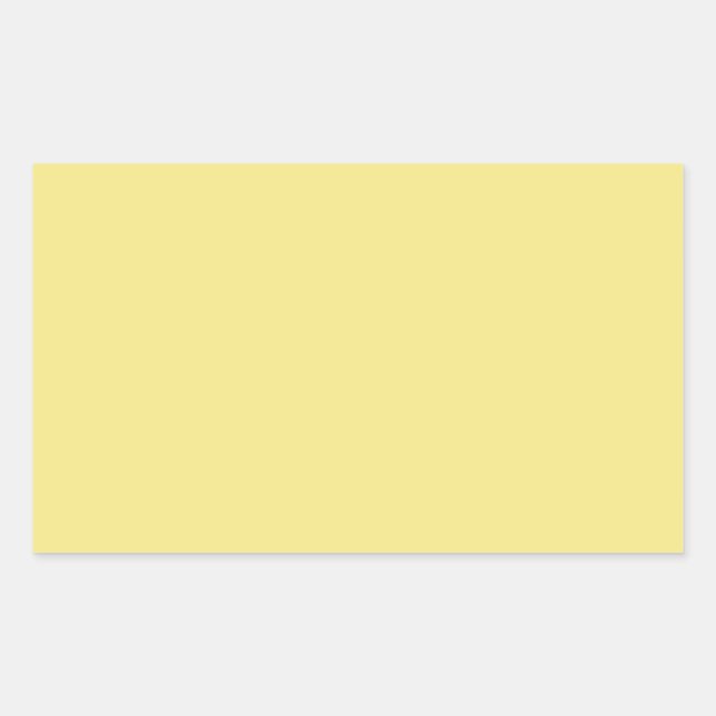 Pastel butter yellow background ready to customise rectangular sticker (Front)