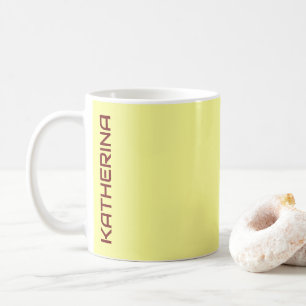 Pastel Buttercup Solid Colour Personalised  Coffee Mug