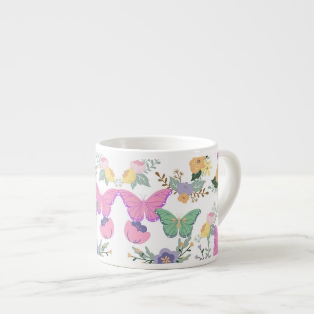 Pastel Butterflies Bathroom Cup (Front Right)