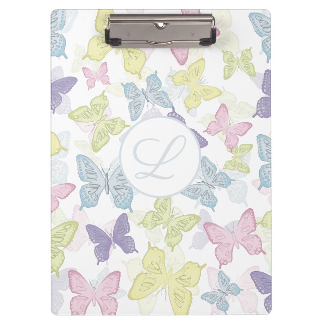 Pastel Butterflies Clipboard (Front)
