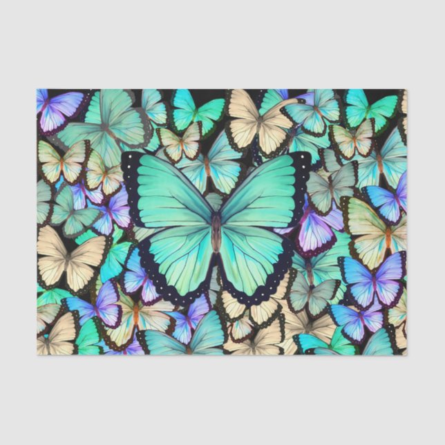 Pastel Butterflies Decoupage Tissue Paper (Front)