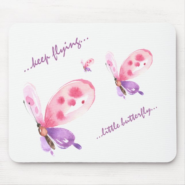 Pastel Butterflies, Inspirational, Mouse Mat (Front)