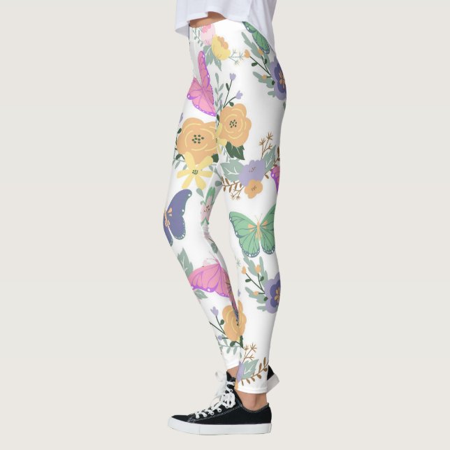 Pastel Butterflies Leggings (Left)