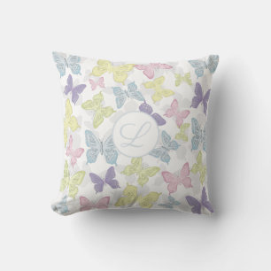Pastel Butterflies, Throw Pillow 16" x 16"