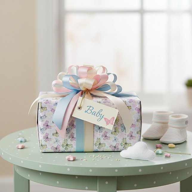 pastel butterflies wrapping paper (Creator Uploaded)