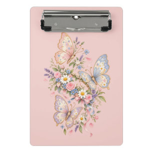 Pastel Butterfly Birthday Garden Mini Clipboard