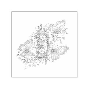 Pastel Butterfly Birthday Garden Self-inking Stamp