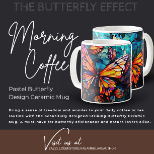 Pastel Butterfly Design Ceramic Mug