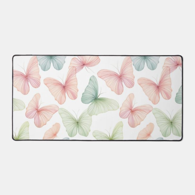 Pastel Butterfly Desk Mat (Front)