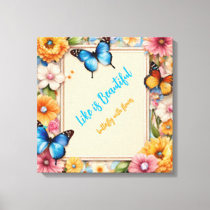 Pastel Butterfly Dreams – Whimsical Cartoon Butter Canvas Print