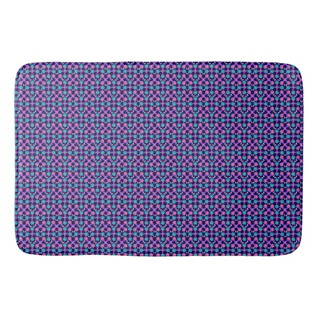 Pastel Butterfly Floral Pattern   Bath Mat (Front)