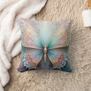 Pastel Butterfly Fractal Art , Cushion