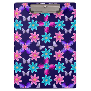 Pastel Butterfly Garden Pattern Cottagecore Clipboard