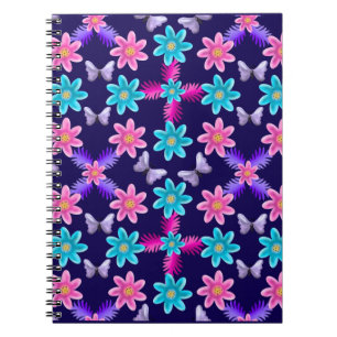 Pastel Butterfly Garden Pattern Cottagecore Notebook